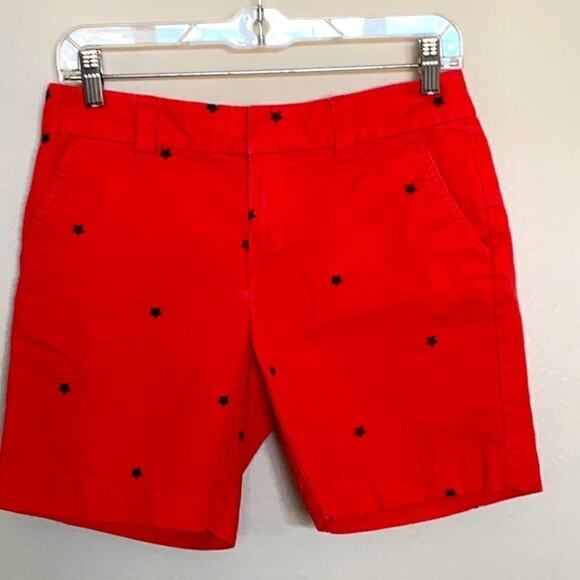 Tommy Hilfiger Red Shorts with Black Stars walking shorts size 0 - Picture 1 of 12